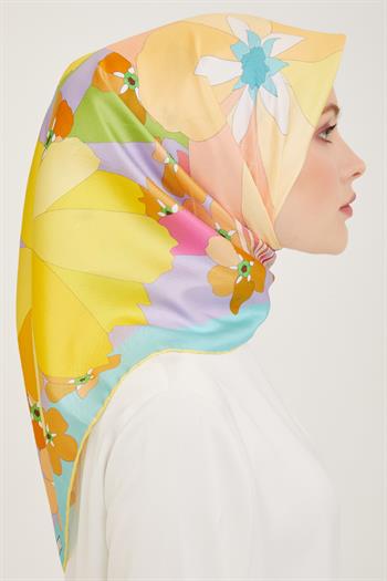 Belli Twill İpek Eşarp - 4011-54 Sarı