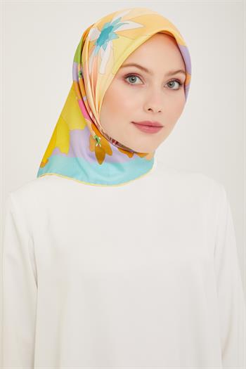 Belli Twill İpek Eşarp - 4011-54 Sarı