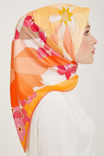 Belli Twill İpek Eşarp - 4011-80 Pembe