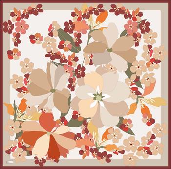 Belli Twill İpek Eşarp - 4011- 84 Somon Kırmızı