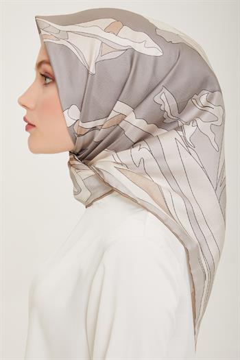 Belli Twill İpek Eşarp - 4017-05 Taş
