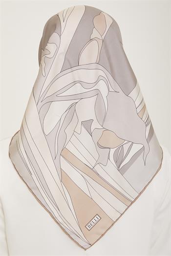 Belli Twill İpek Eşarp - 4017-05 Taş