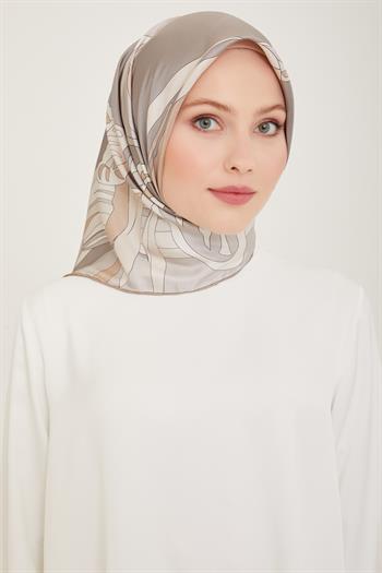 Belli Twill İpek Eşarp - 4017-05 Taş
