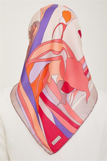 Belli Twill İpek Eşarp - 4017-06 Fuşya