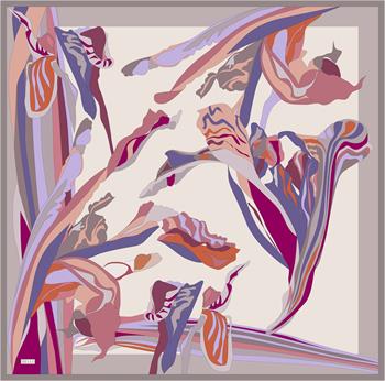 Belli Twill İpek Eşarp - 4017-06 Fuşya