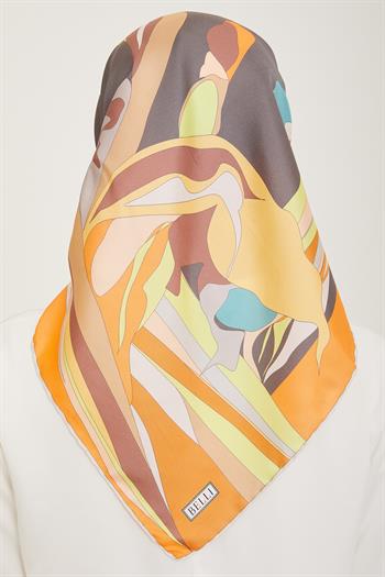 Belli Twill İpek Eşarp - 4017-81 Somon