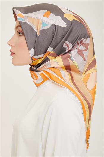 Belli Twill İpek Eşarp - 4017-81 Somon