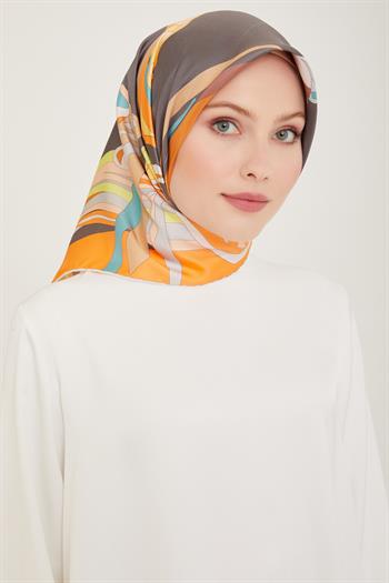 Belli Twill İpek Eşarp - 4017-81 Somon