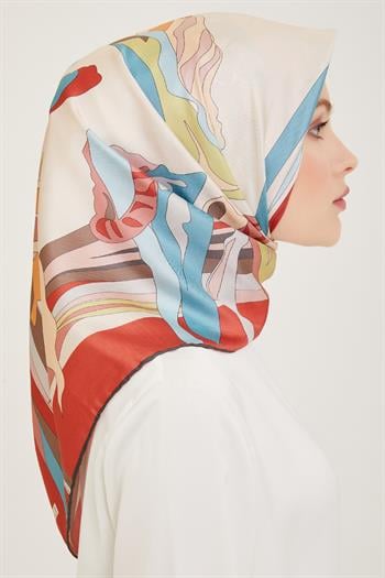 Belli Twill İpek Eşarp - 4017-83 Soğan Kabuğu