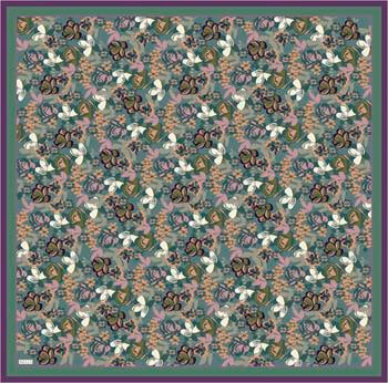 Belli Twill İpek Eşarp - 4018-53 Zümrüt Mor