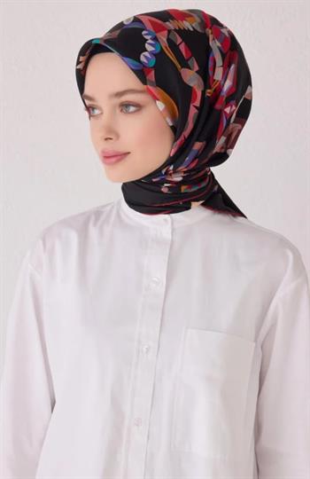 Belli Twill İpek Eşarp - 4036-84 Siyah