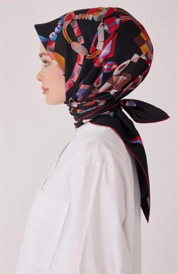 Belli Twill İpek Eşarp - 4036-84 Siyah