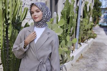 Belli Twill İpek Eşarp - 4062-03 Taş