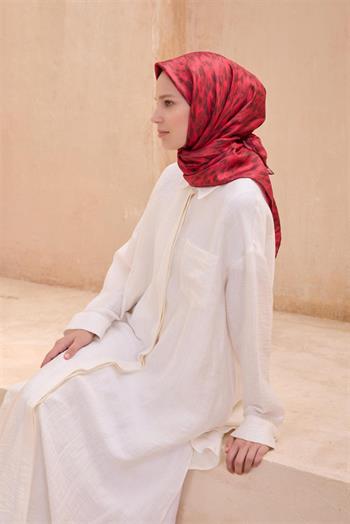 Belli Twill İpek Eşarp - 4103-82 Bordo