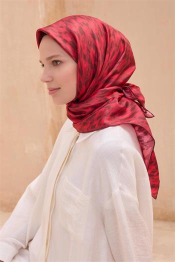 Belli Twill İpek Eşarp - 4103-82 Bordo