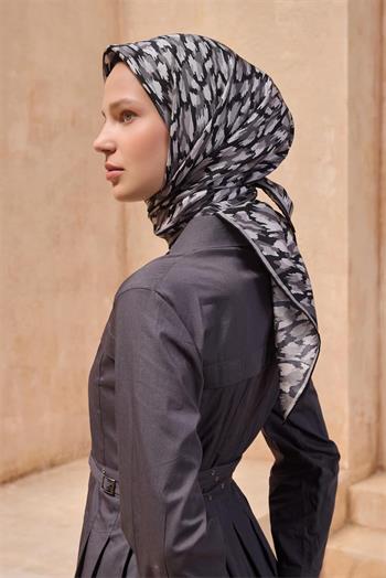 Belli Twill İpek Eşarp - 4103-84 Siyah