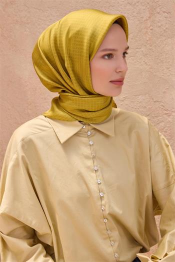 Belli Twill İpek Eşarp - 4104-58 Gold