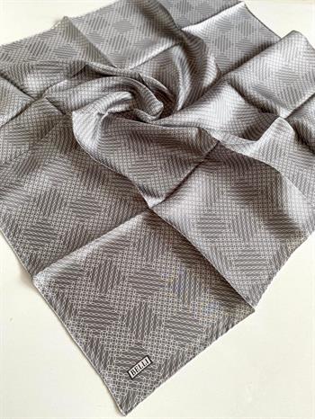 Belli Twill İpek Eşarp - 4104-60 Gri