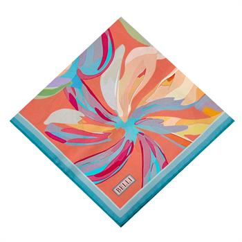 Belli Twill İpek Eşarp - 4107-08 Somon Bebe Mavi