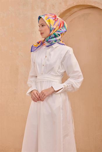 Belli Twill İpek Eşarp - 4107-36 Mor