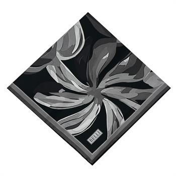 Belli Twill İpek Eşarp - 4107-85 Siyah Füme Twill