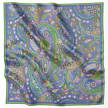 Belli Twill İpek Eşarp - 4111-09 Mavi Yeşil