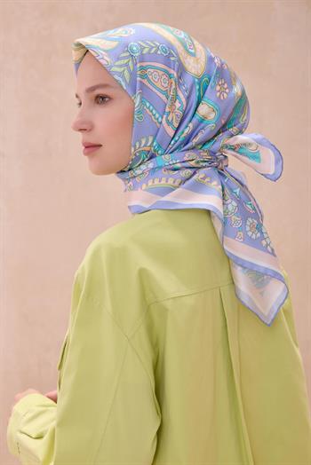 Belli Twill İpek Eşarp - 4111-29 Soft Lila