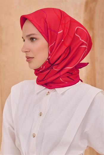 Belli Twill İpek Eşarp - 4113-84 Fuşya