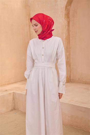 Belli Twill İpek Eşarp - 4113-84 Fuşya