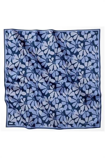 Belli Twill İpek Eşarp - 4116-30 Lacivert
