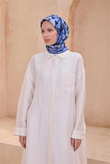 Belli Twill İpek Eşarp - 4116-30 Lacivert