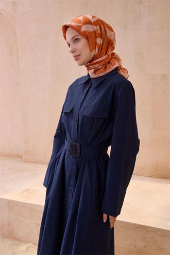 Belli Twill İpek Eşarp - 4123-59 Turuncu