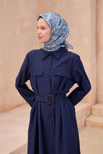 Belli Twill İpek Eşarp - 4125-31 Turkuaz