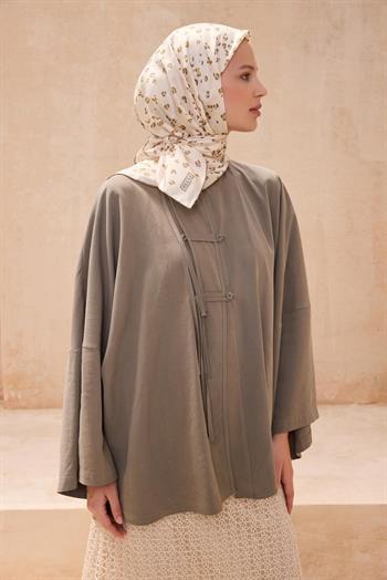 Belli Twill İpek Eşarp - 4126-37 Krem