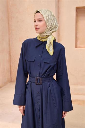 Belli Twill İpek Eşarp - 4128-83 Fıstık Yeşili