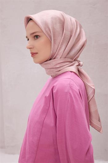 Belli Twill İpek Eşarp - 4201-32 Pudra