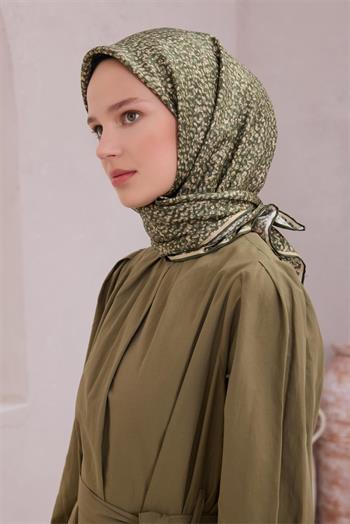 Belli Twill İpek Eşarp - 4208-06 Yeşil