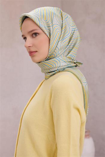 Belli Twill İpek Eşarp - 4209-01 Yeşil