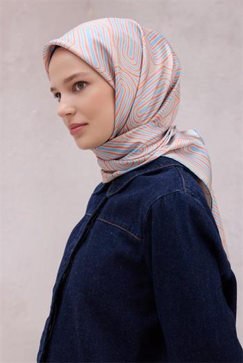 Belli Twill İpek Eşarp - 4209-33 Somon