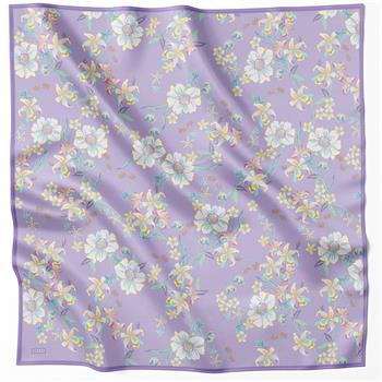 Belli Twill İpek Eşarp - 4210-50 Lila Twill