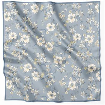 Belli Twill İpek Eşarp - 4210-52 İndigo Twill