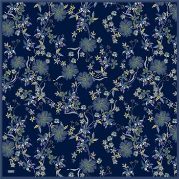 Belli Twill İpek Eşarp - 4210-53 Lacivert Twill