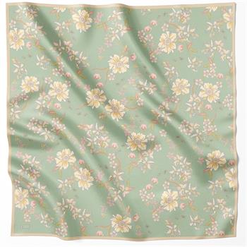 Belli Twill İpek Eşarp - 4210-58 Su Yeşili Twill