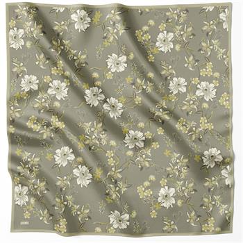 Belli Twill İpek Eşarp - 4210-87 Haki Twill