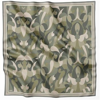 Belli Twill İpek Eşarp - 4213-33 Haki