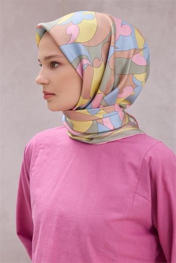 Belli Twill İpek Eşarp - 4213-50 Açık Yeşil