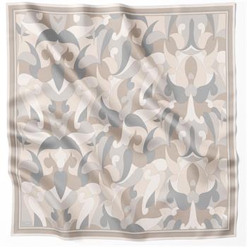 Belli Twill İpek Eşarp - 4213-84 Bej Gri