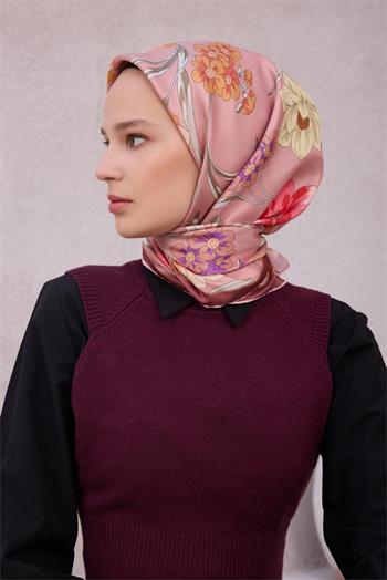 Belli Twill İpek Eşarp - 4219-34 Pudra