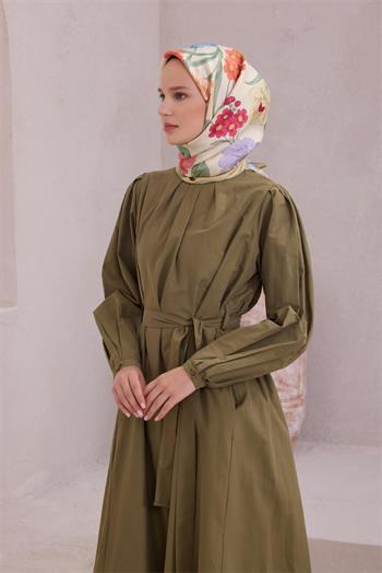 Belli Twill İpek Eşarp - 4219-52 Krem