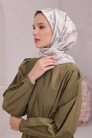 Belli Twill İpek Eşarp - 4219-59 Taş
